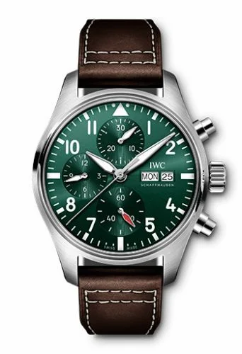 IWC Pilot's Watch Chronograph 41 Stainless Steel / Green IW3881-03 (IW388103)